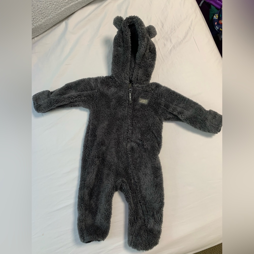 Eddie Bauer Charcoal Plush Pram Bear Snowsuit